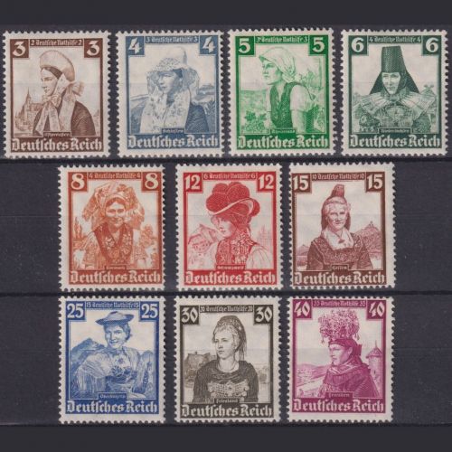 Deutsches Reich, MiNr. 588-597 ungebraucht - Volkstrachten