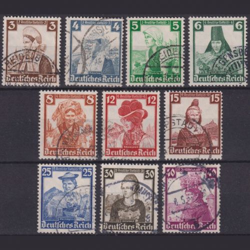 Deutsches Reich Michel Nr. 588-597 gestempelt - Volkstrachten 1935