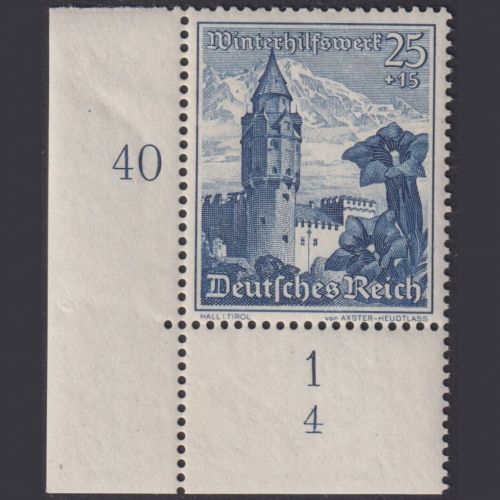 Deutsches Reich Mi-Nr. 682 BE ul FN 4 Ecke Formnummer postfrisch - WHW 1938
