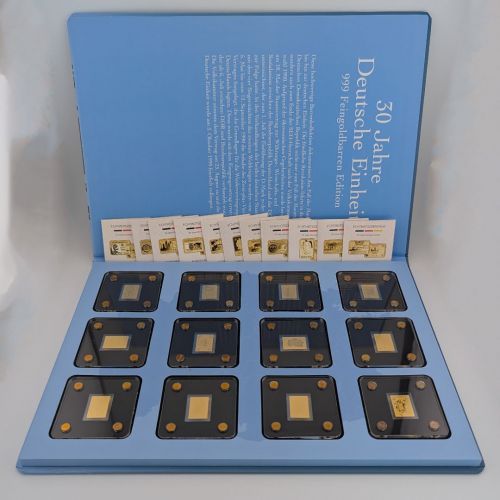 12 Goldbarren je 1/500 Oz Gold 999 - 30 Jahre Deutsche Einheit - Sammlung komplett