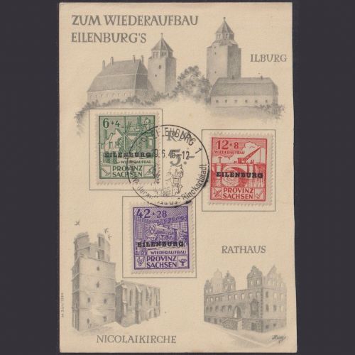 Deutsche Lokalausgaben 1946 - Eilenburg Nr. I-III gestempelt Gedenkblatt