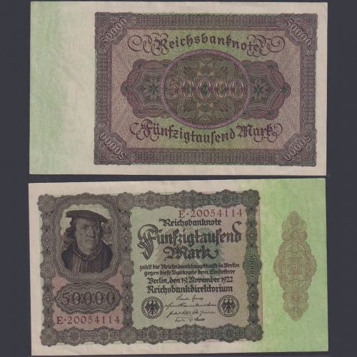 Dt. Reich Fünfzigtausend Mark 19.11.1923 Ro.78 P#80 Weimarer Republik