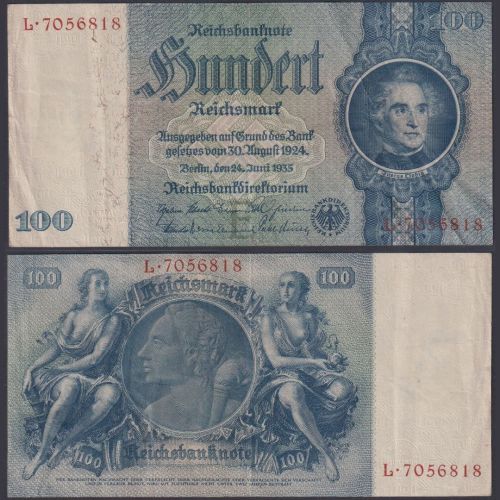 Deutsches Reich 1935 Ro. 176 P#183 100 Reichsmark RM - Justus von Liebig
