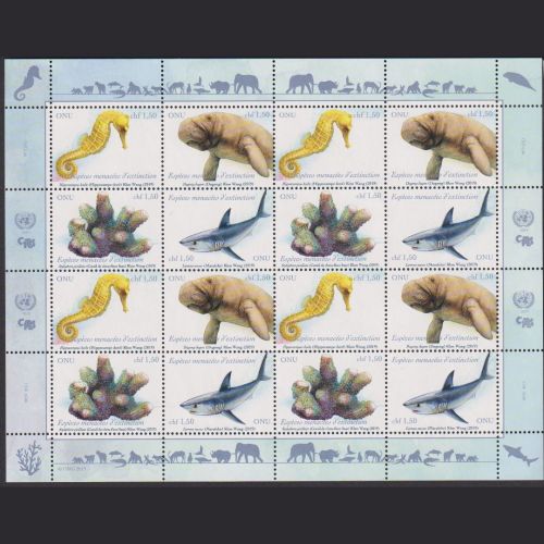 Uno Genf MiNr. 1074 - 1077 Kleinbogen postfrisch - Gefährdete Arten