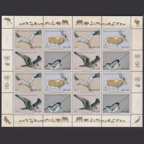 Uno Genf MiNr. 1106–1109 Kleinbogen postfrisch - Gefährdete Arten