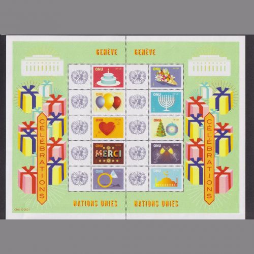 Uno Genf MiNr. 1152-1161 Kleinbogen postfrisch - Grußmarken: Feierlichkeiten