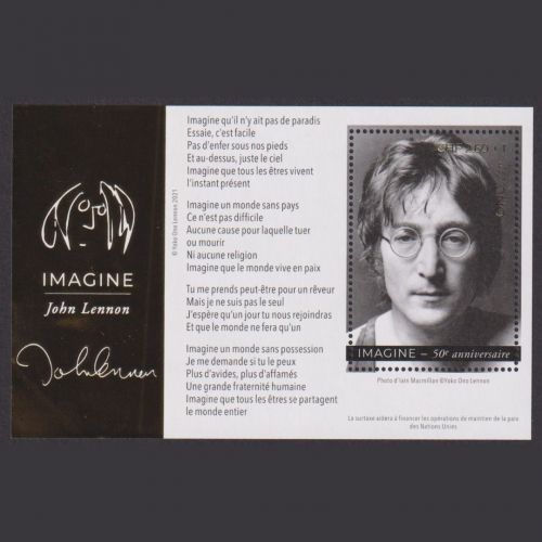 Uno Genf MiNr. 1149 Block 64 postfrisch - Lied „Imagine“ von John Lennon