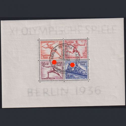 Deutsches Reich Block 6 gestempelt SST BERLIN OLYMPIA STADION - 1936 Olympische Spiele