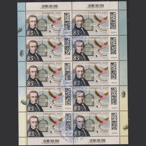 Bund MiNr. 3824 Zehnerbogen gestempelt SST | Immanual Kant 1724-1804