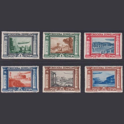 Italien MiNr. 439-44 ungebraucht - Graf Zeppelin Rom nach Friedrichshafen Südamerika