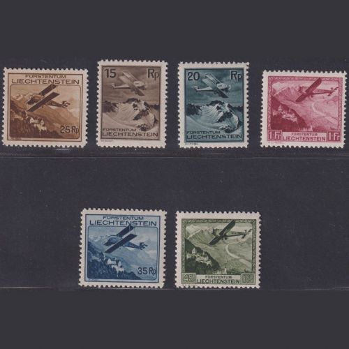 Liechtenstein MiNr- 108-13 postfrisch - Flugpost Luftschiff Zeppeline