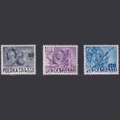 Polen MiNr 515-17 postfrisch 160 Jahre Verfassung der Vereinigten Staaten