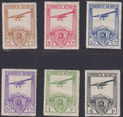 Spanien MiNr. 457-62 ungebraucht - Internationaler Eisenbahnkongress Flugpost