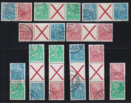 DDR Zusammendrucke W5 - SZ4 aus MHB1-3 gestempelt komplett