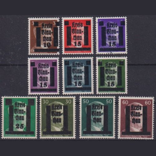 Lokalausgaben Glauchau Nr. 1, 3, 4, 5a, 5b, 6, 12, 14, 15, 16 postfrisch