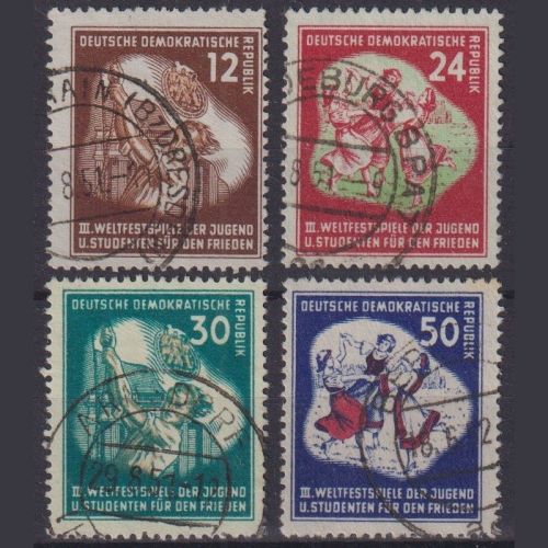 DDR, MiNr. 289-292 gestempelt - Weltspiele der Jugend 1951