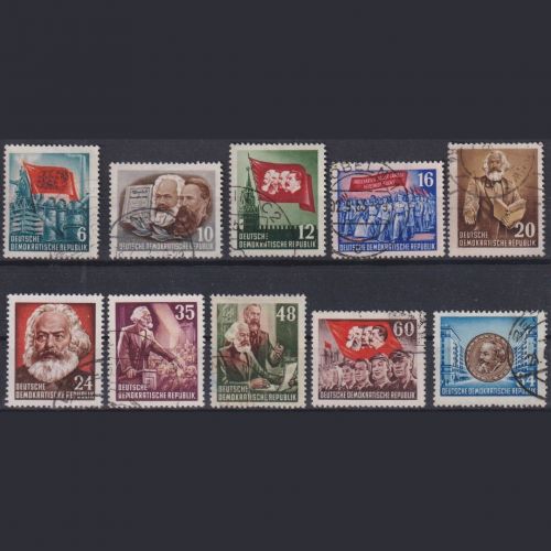 DDR, MiNr. 344-353 gestempelt - 70. Todestag von Karl Marx