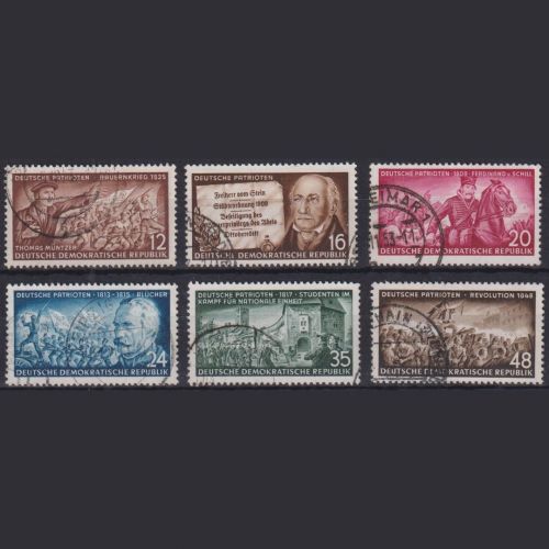 DDR, MiNr. 398-403 gestempelt - Deutsche Patrioten