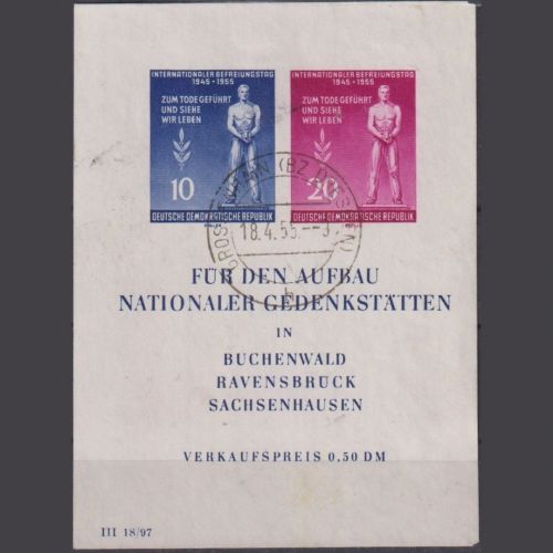 DDR Block 11 XI gestempelt - Tagesstempel GROSSENHAIN - Befreiung vom Faschismus