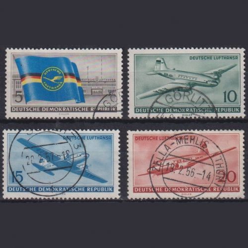 DDR, MiNr. 512-515 gestempelt - Eröffnung des zivilen Flugverkehrs