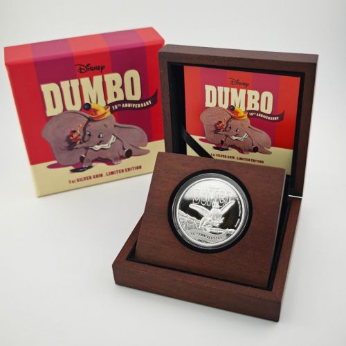 Niue 2 Dollar 2014 | Disney Dumbo 75. Jubiläum | 1 Oz Silber Box + CoA