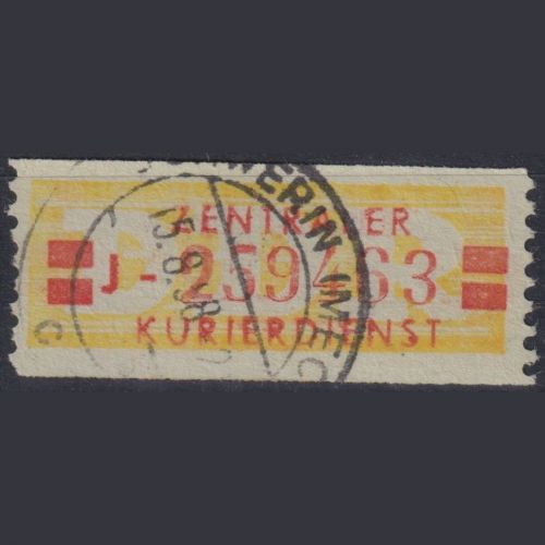 DDR Dienstmarken B - ZKD Wertstreifen Billets 19 I gestempelt | J = Schwerin