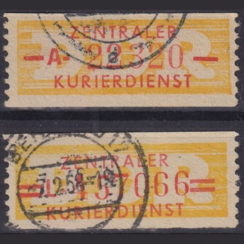 DDR Dienstmarken B - ZKD Wertstreifen Billets 16-17 A gestempelt