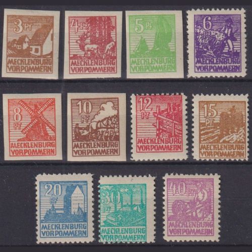 SBZ Mecklenburg-Vorpommern Michel Nr. 29-40 y postfrisch