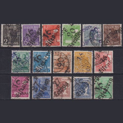 SBZ Nr. 166-181 ohne Nr. 179 gestempelt - Handstempelaufdruck