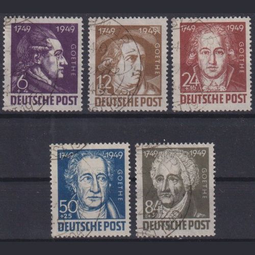 SBZ 1949, Michel Nr. 234-238 gestempelt - J. W. von Goethe