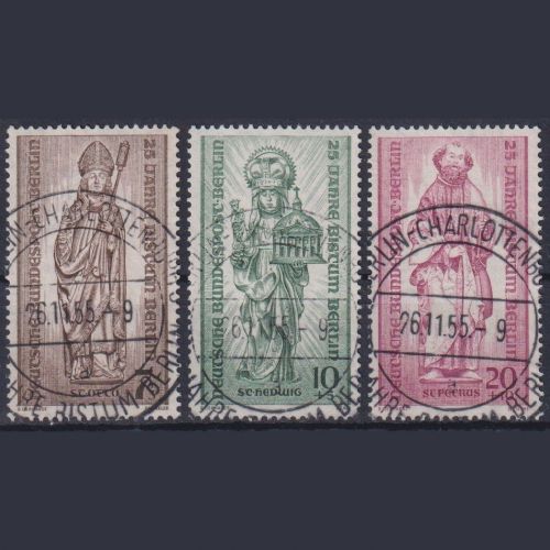 Berlin, Michel Nr. 132-134 gestempelt Vollstempel Charlottenburg - Bistum Berlin