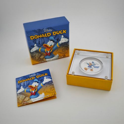 Niue 2 Dollar 2014 | Disney Donald Duck | 1 Oz Silber Unze Box + CoA