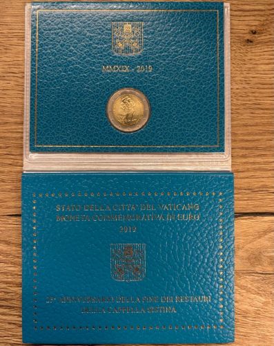 Vatikan 2 Euro 2019 Gedenkmünze im Folder - Sixtinische Kapelle