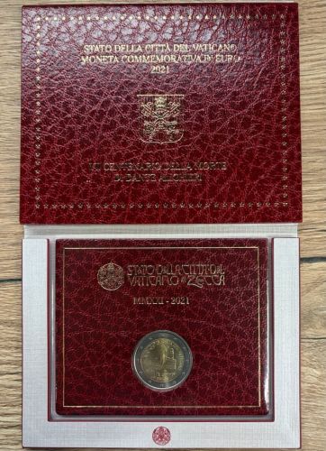 Vatikan 2 Euro 2021 Gedenkmünze im Folder - 700. Todestag von Dante Alighieri