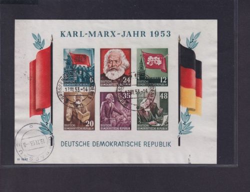 DDR, Block 8 B gestempelt Tagesstempel GROSSENHAIN 1953 - Marx-Block