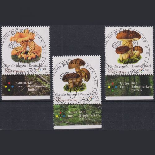 Bund, Michel Nr. 3407-3409 gestempelt ESST BERLIN - Jugend: Pilze