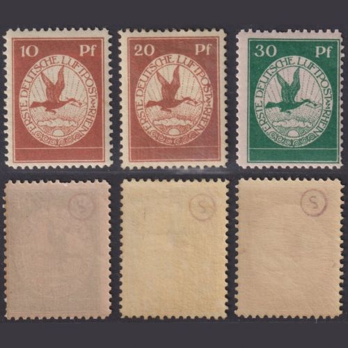 Deutsches Reich 1912 Flugpost Rhein-Main Mi.-Nr. I-III postfrisch