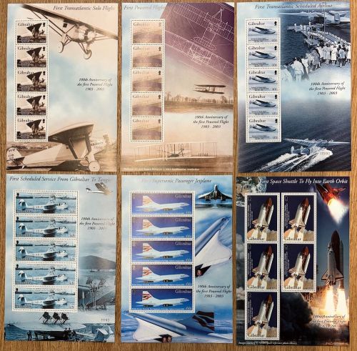 Gibraltar Kleinbogensatz 2003 MiNr. 1036-1041 postfrisch - Motorflug Flugzeug