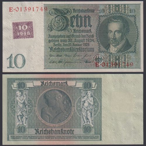 SBZ 10 Mark 1948 SBZ-5c Ro.334c P#4 - Kuponausgaben zur Währungsreform