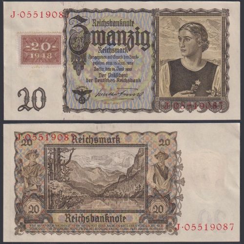 SBZ 20 Mark 1948 SBZ-7 Ro.336 P#5A - Kuponausgaben zur Währungsreform