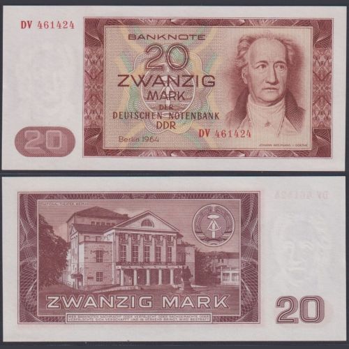 DDR 20 Mark 1964 DDR-18a Ro.356a P#24 - Banknotenserie 1964 DDR-Druck