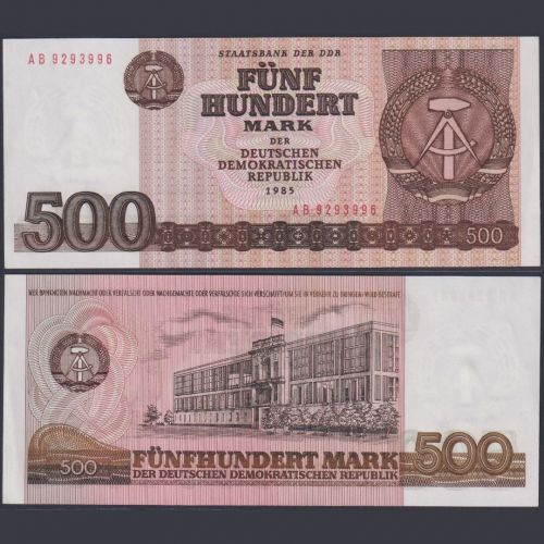 DDR 500 Mark 1985 DDR-27a Ro.365a P#33 - Banknotenserie 1985 Computersatz