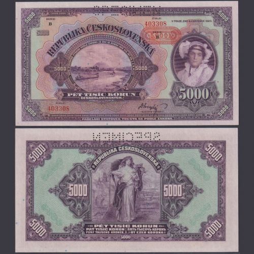 Böhmen und Mähren 5000 Kronen ZWK-22M4 Ro.567d P#16 Besatzungsausgaben