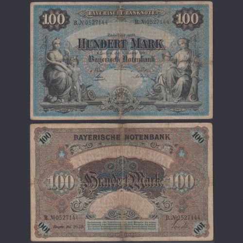 Bayern 100 Mark BAY-3b P#S922 Bayerische Notenbank München 1.1.1900