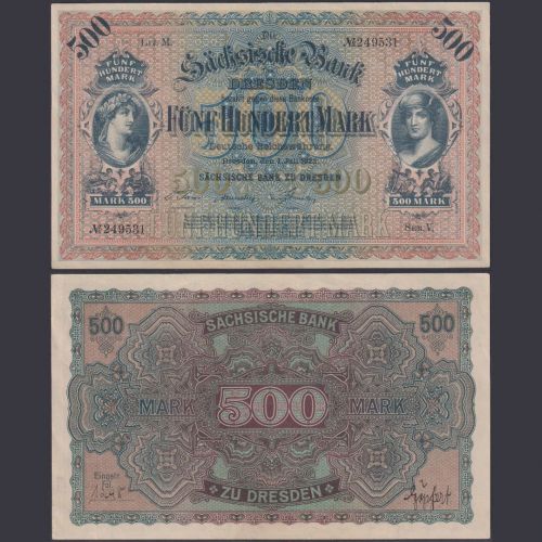 Sachsen 100 Mark SAX-10a P#S954 Sächsische Notenbank Dresden 2.1.1911