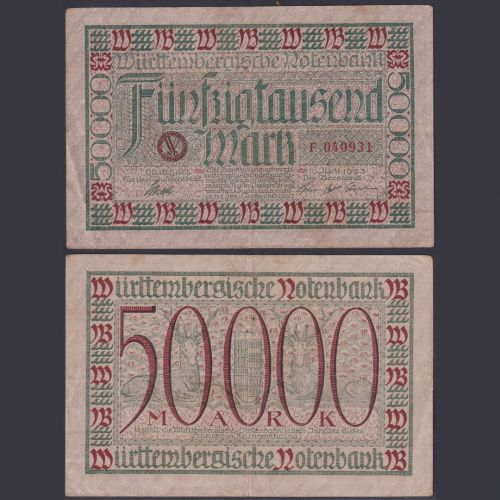 Württemberg 100 Mark WTB-14 P#S984 Württembergische Notenbank Stuttgart