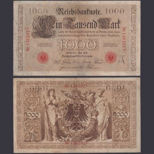 Deutsches Reich 1000 Mark DEU-14 Ro.18 P#20 Brauner Tausender 1.7.1898