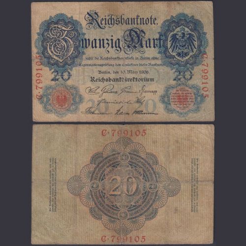 Deutsches Reich 20 Mark DEU-21a Ro.24a P#25 10.03.1906