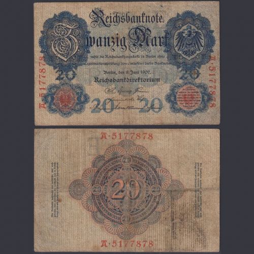 Deutsches Reich 20 Mark DEU-25 Ro.28 P#28 08.06.1907