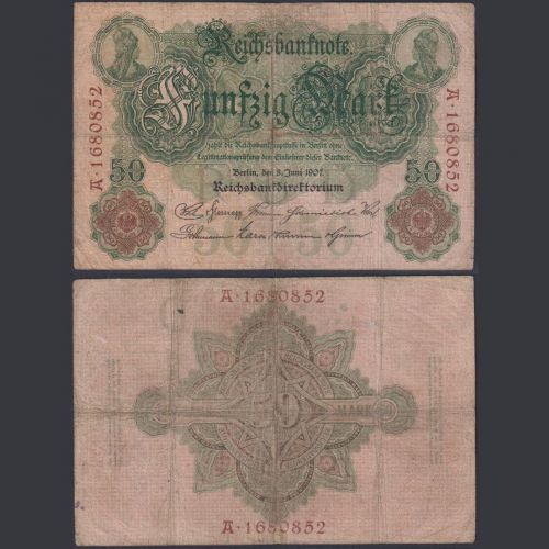 Deutsches Reich 50 Mark DEU-26 Ro.29 P#29 08.06.1907